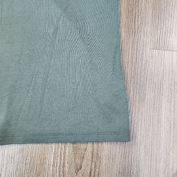 🩵A New Day Olive Green Scoop Neck Short Sleeve Top Small - Picture 5 of 6